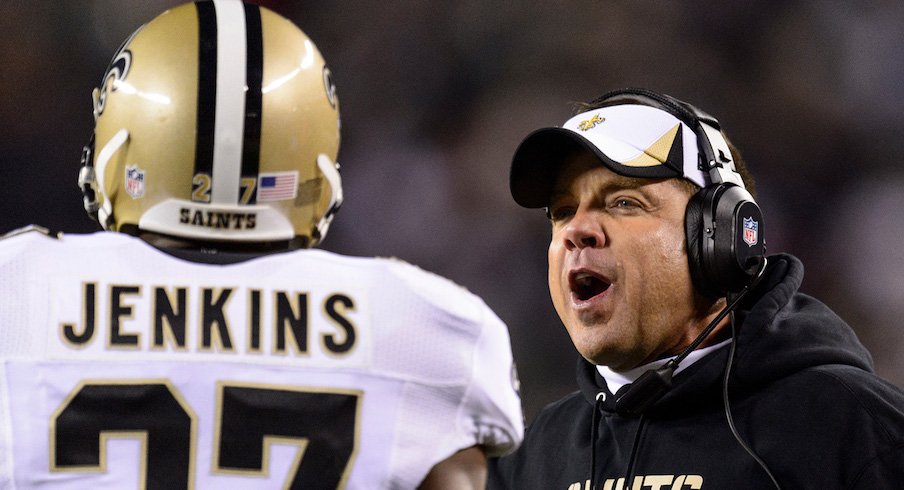 Malcolm Jenkins and New Orleans Saints coach Sean Payton