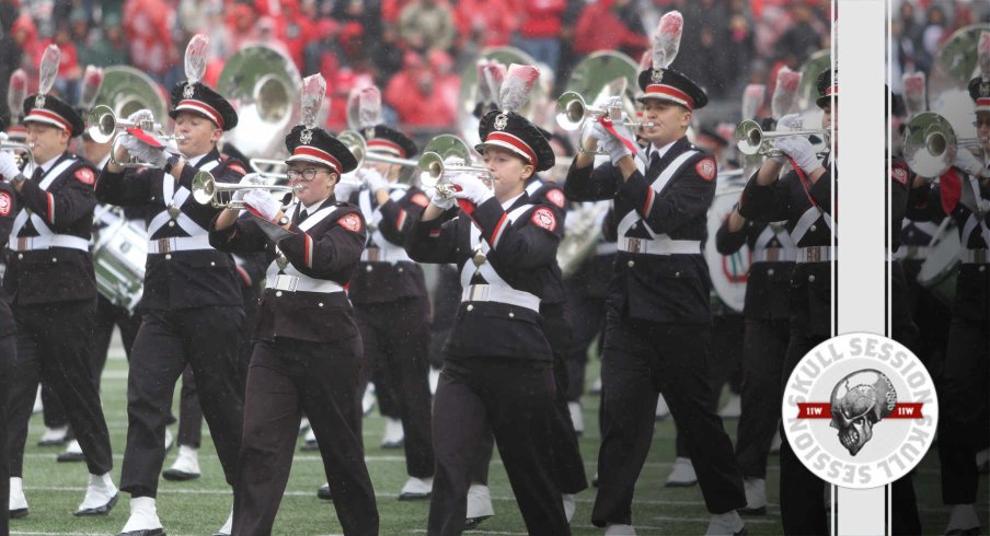 The band is out on the field in today's skull session.