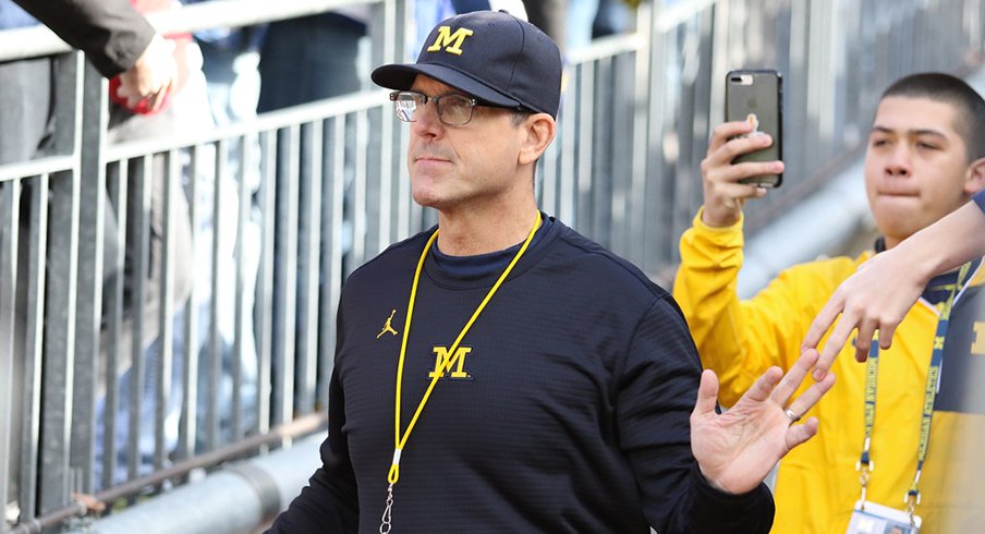 Jim Harbaugh's weird high five