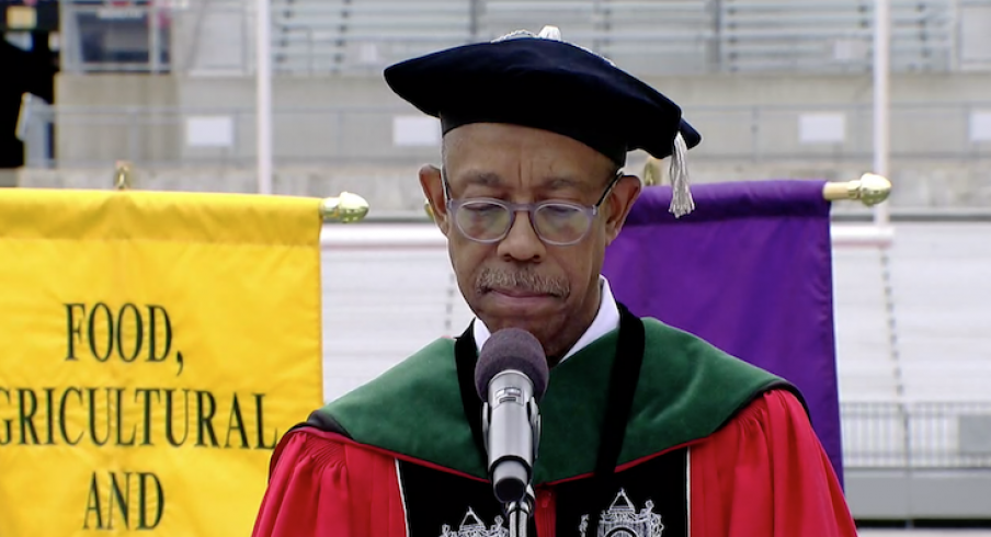 President Michael Drake in today's virtual commencement. 