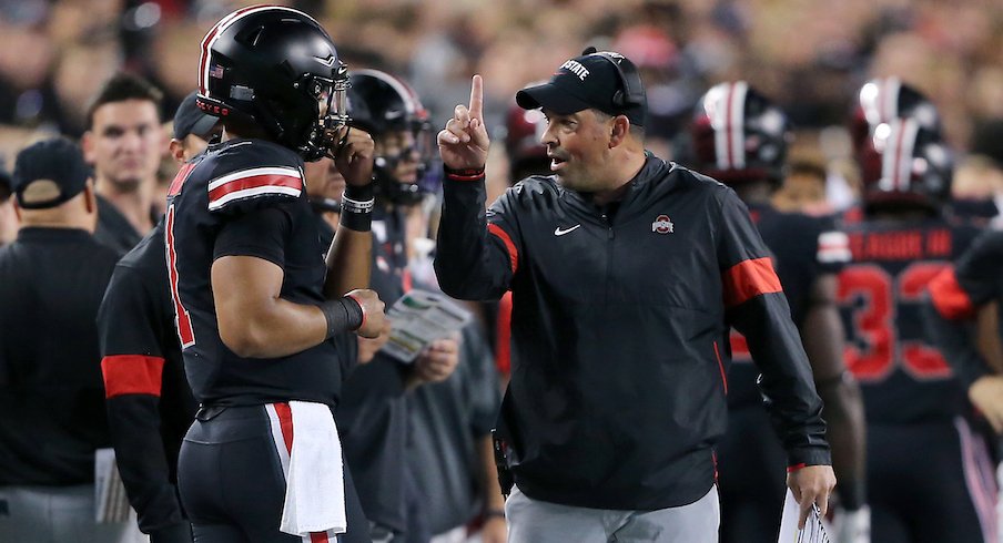 Justin Fields and Ryan Day