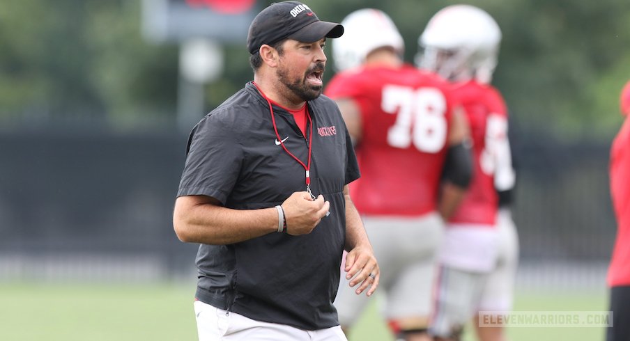 Ryan Day at 2019 fall practice