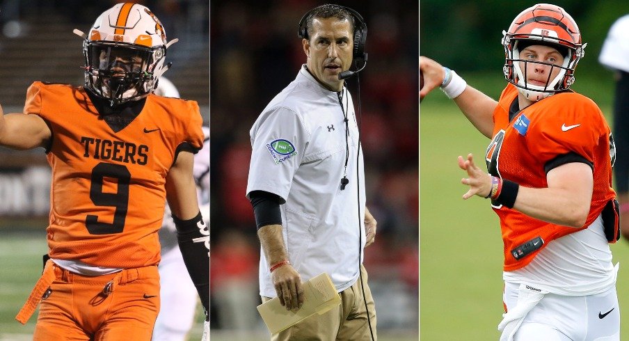 Jayden Ballard, Luke Fickell and Joe Burrow