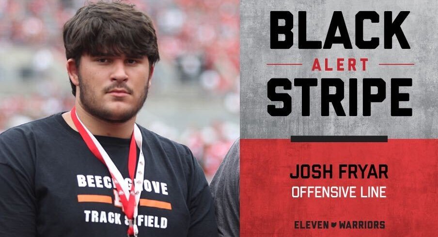 Josh Fryar is the first offensive lineman to shed his black stripe. 