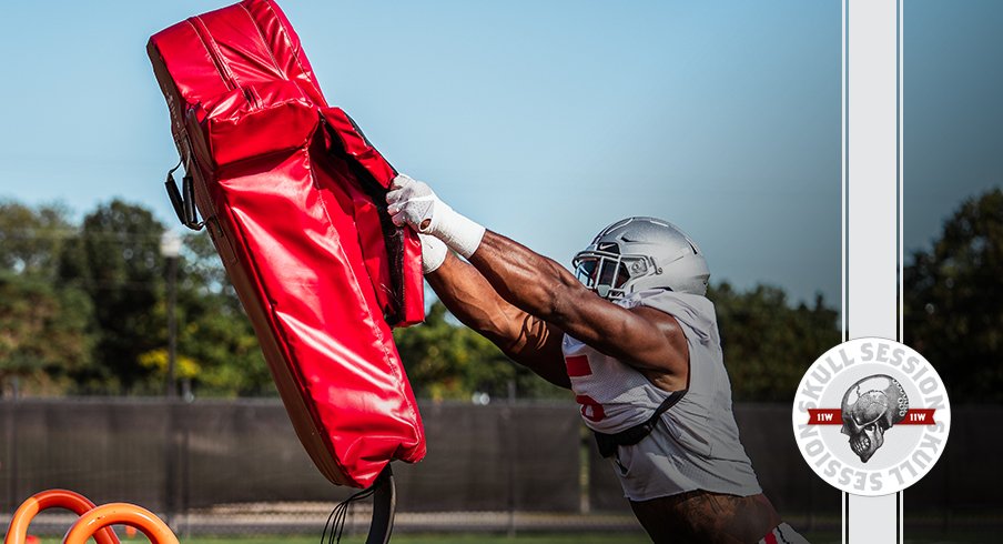 Barron Browning is hitting the sled in today's skull session.