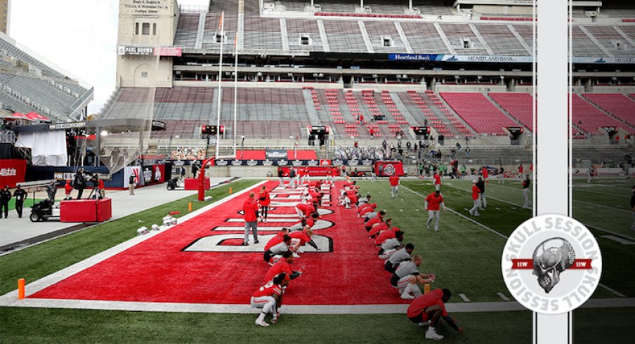 The buckeyes are warming up in today's skull session.