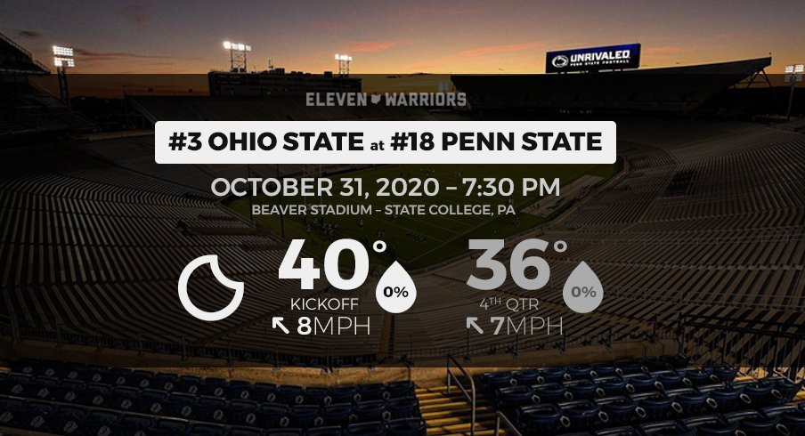 Weather for No. 3 Ohio State at No. 18 Penn State