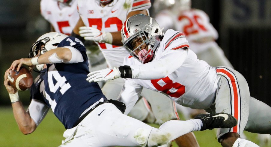 Jean-Baptiste of Ohio State goes after Sean Clifford of Penn State