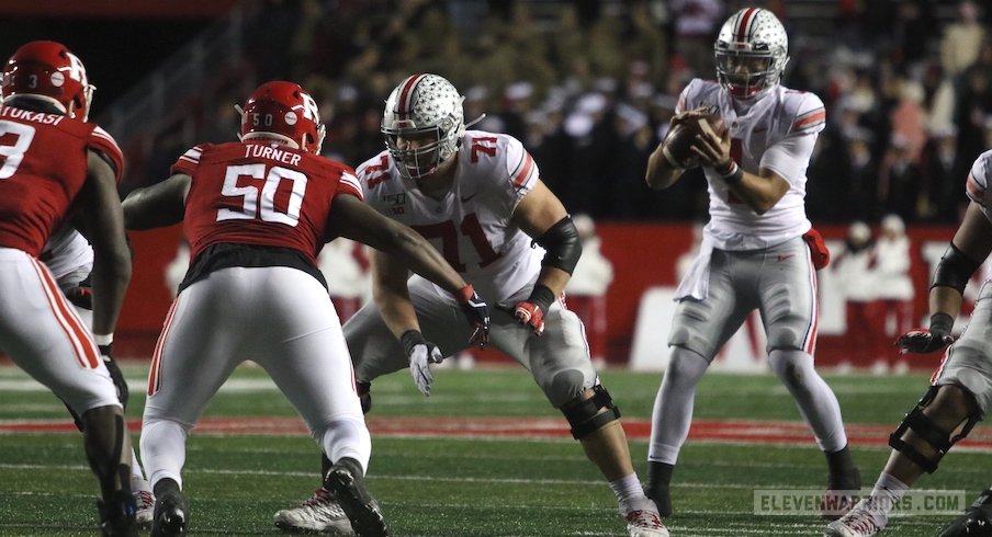 Justin Fields and Josh Myers vs. Rutgers in 2019