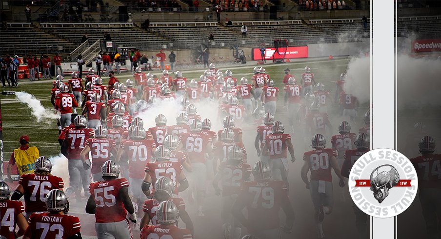 The Buckeyes are taking the field in today's skull session.