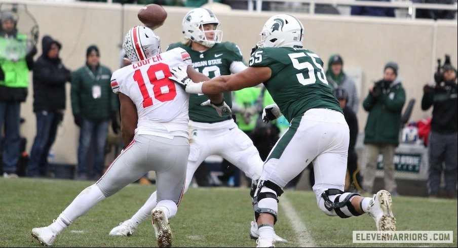 Jonathon Cooper pass-rushing Rocky Lombardi in 2018