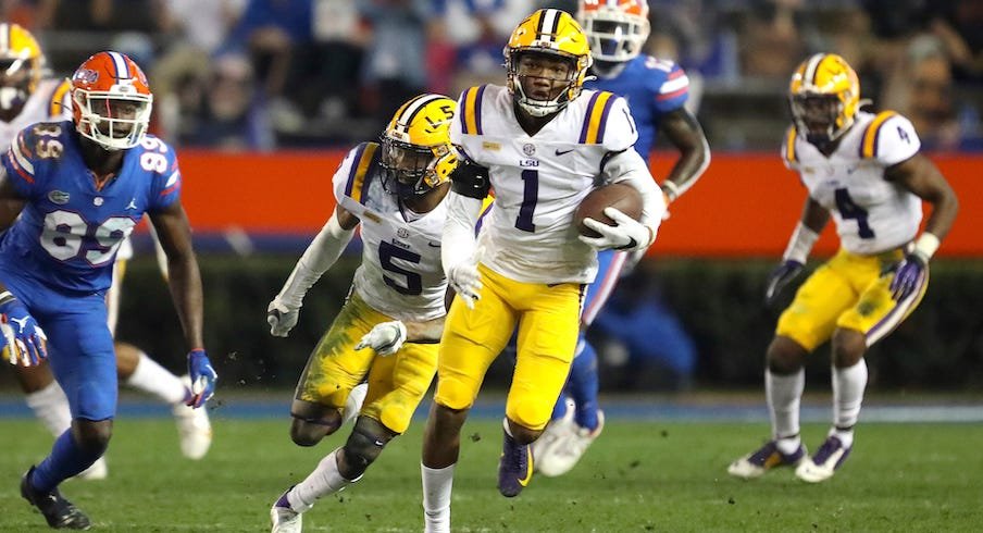 LSU upset Florida, 37-34, on Saturday night in the Swamp.