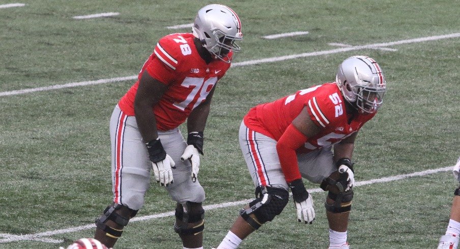 Nicholas Petit-Frere and Wyatt Davis anchor the right side of Ohio State's offensive line. 