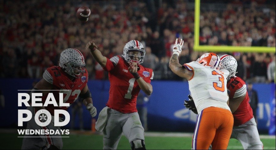 Justin Fields throwing vs. Clemson in 2019