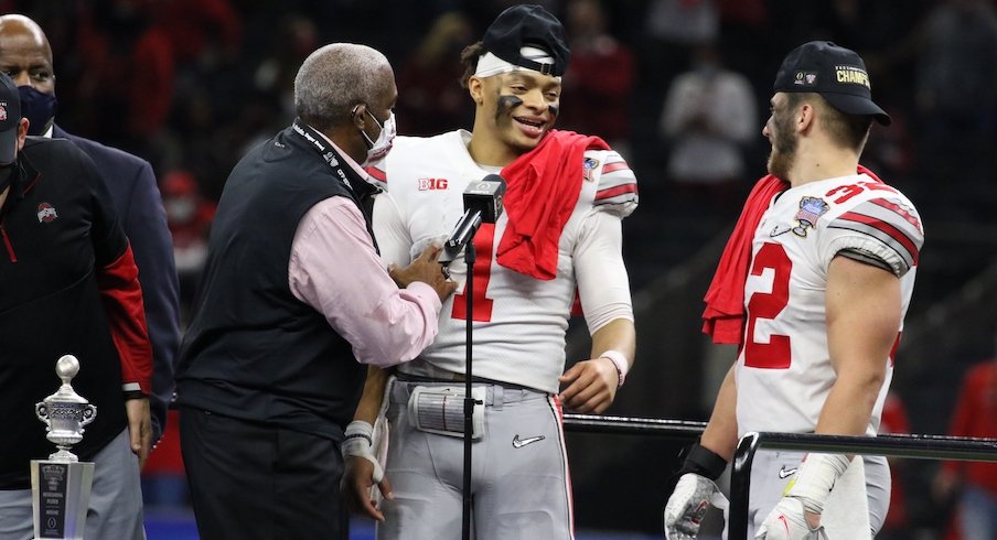 Justin Fields and Tuf Borland