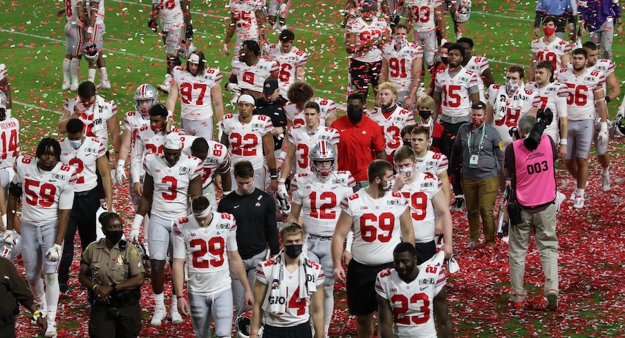 Ohio State football players after the national championship loss