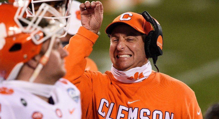 Dabo Swinney, clearly not during the ass-kicking Ohio State dished out. 