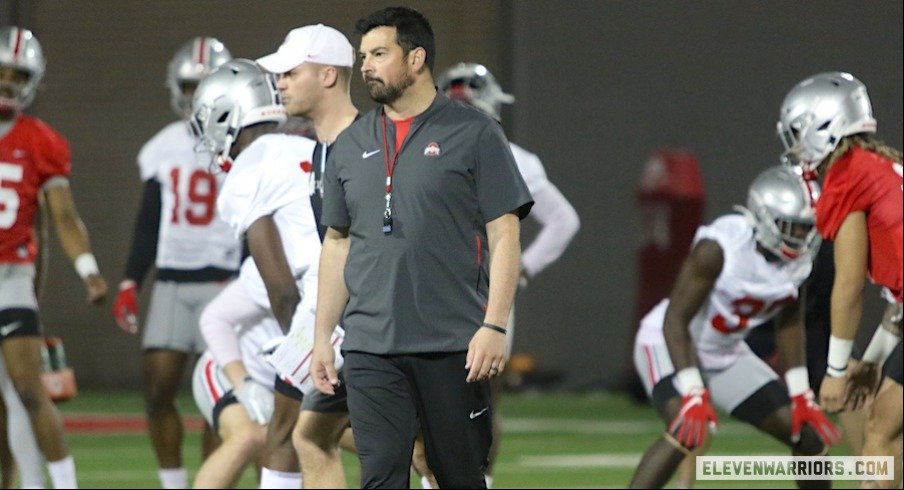 Ryan Day during one of the only spring practices of 2020.