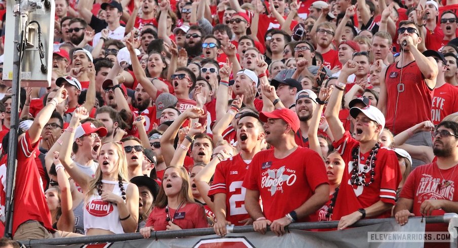 Fans in Ohio Stadium in 2018