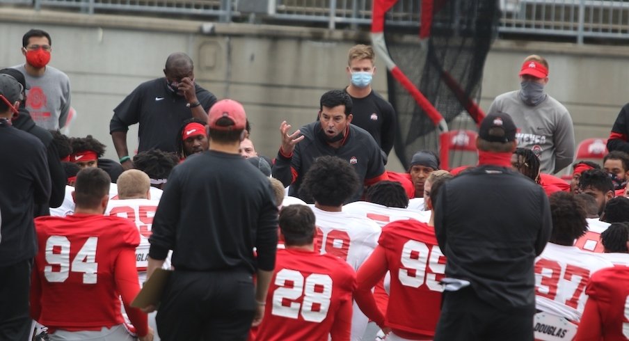 Ryan Day at an Ohio State practice