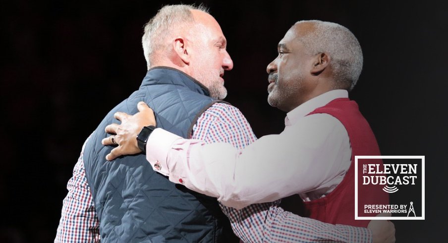 Former Ohio State men's basketball coach Thad Matta and Ohio State AD Gene Smith