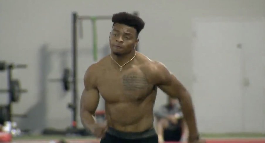 Justin Fields Clocks A Blazing 4.44-Second 40-Yard Dash At Ohio State's Pro Day | Eleven Warriors