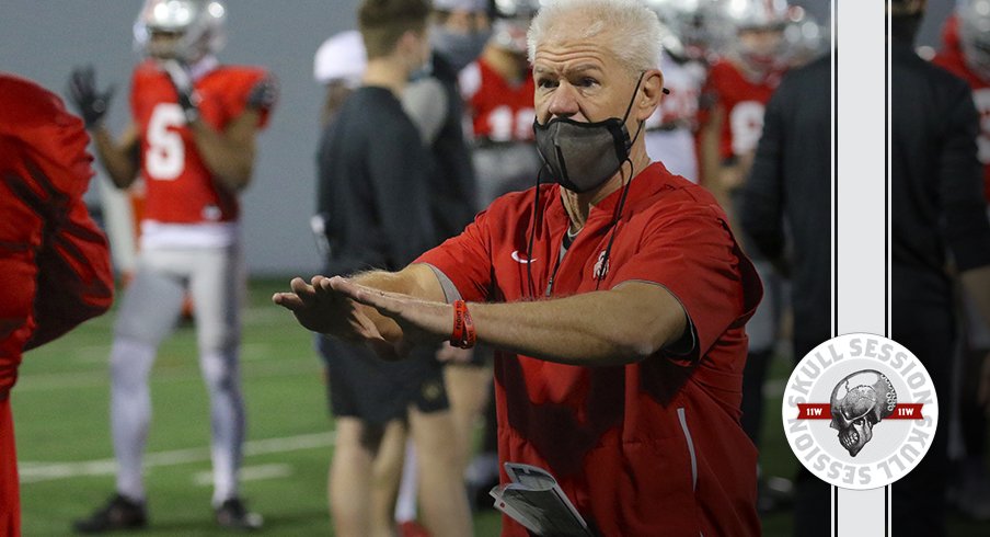 Kerry Coombs wants the ball in today's skull session.