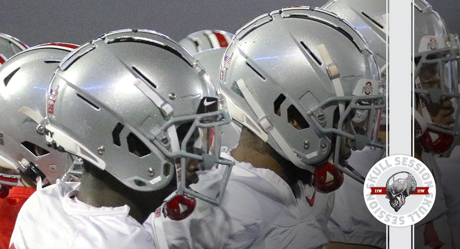 The Buckeyes have helmets in today's skull session.