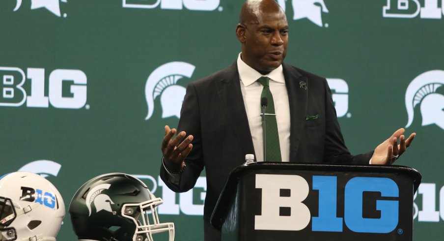 Michigan State head coach Mel Tucker at the 2021 Big Ten Media Days