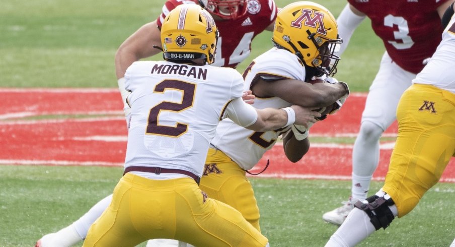 Tanner Morgan and Mohamed Ibrahim benefit from a massive offensive line in Minnesota