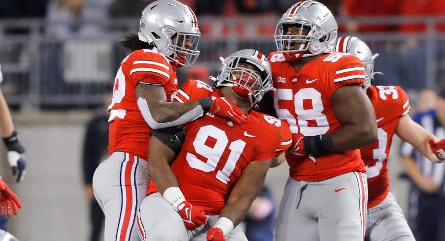 True freshman Tyleik Williams logged two sacks in Ohio State's blowout of Akron.