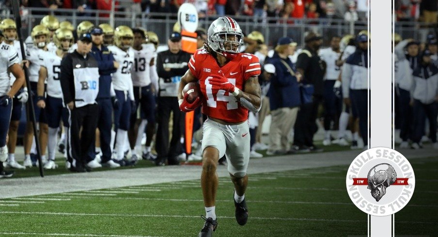 Ronnie Hickman with the pick six versus Akron. 