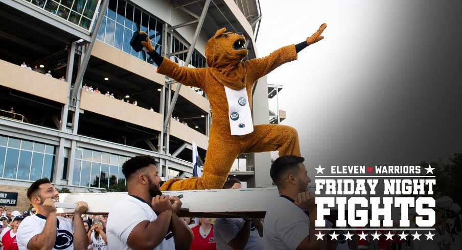 The Nittany Lion mascot helps pump up the crowd before the Penn State football team arrives at Beaver Stadium on Saturday, Sept. 18, 2021, in State College.