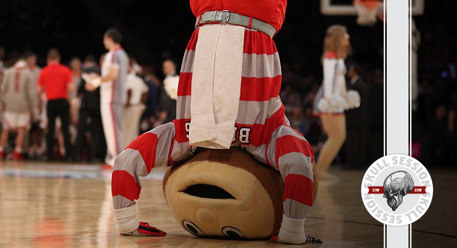 Brutus is upside down in today's skull session.