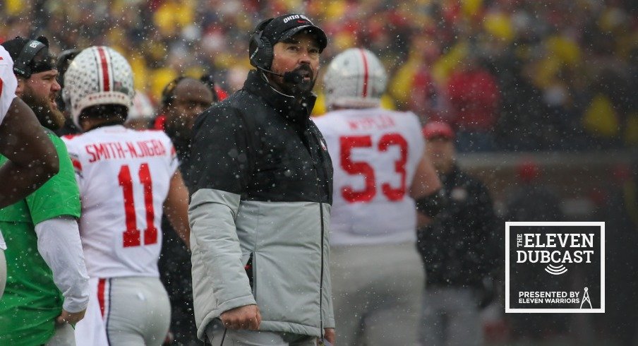 Ryan Day in the snow at the Big House