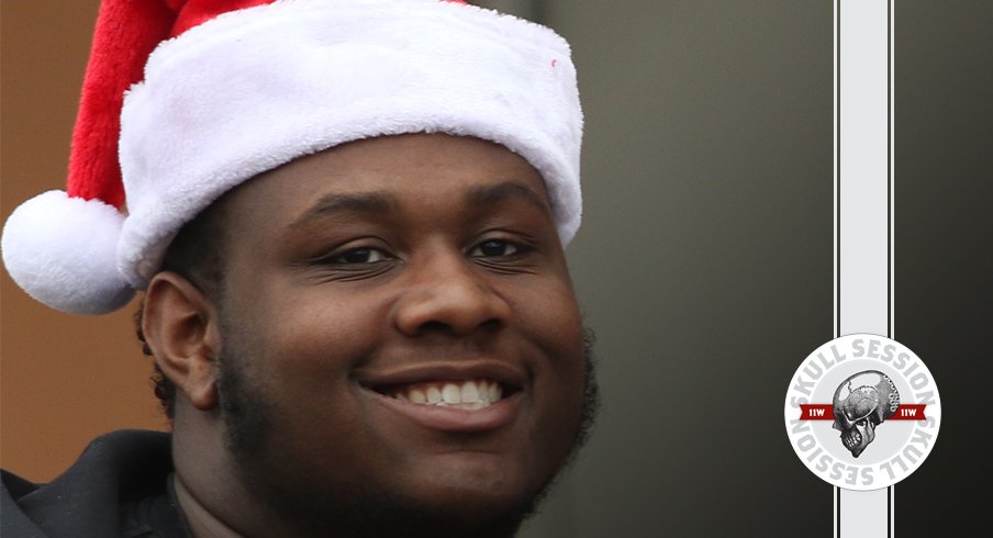 Dawand Jones is Santa in today's skull session.