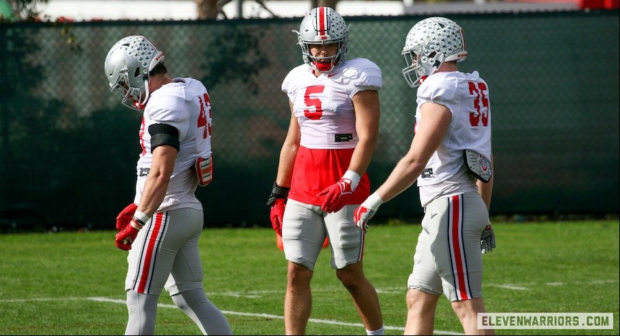 Cade Stover with the linebackers