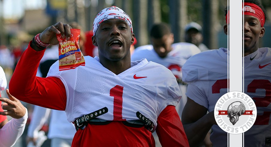 Demario McCall is showing off his animal crackers in today's skull session.
