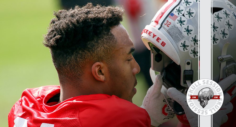 TreVeyon Henderson is getting ready for next season in today's skull session.