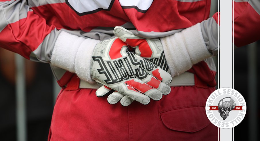 Brutus has gloves in today's skull session.