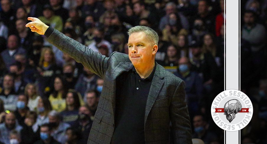 Chris Holtmann is pointing in today's skull session.