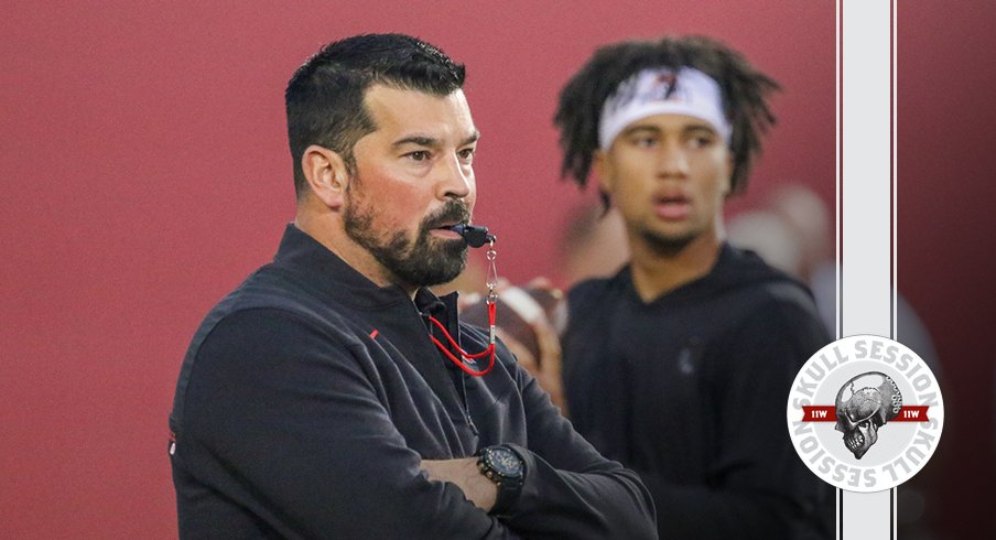 Ryan Day has his whistle in today's skull session.