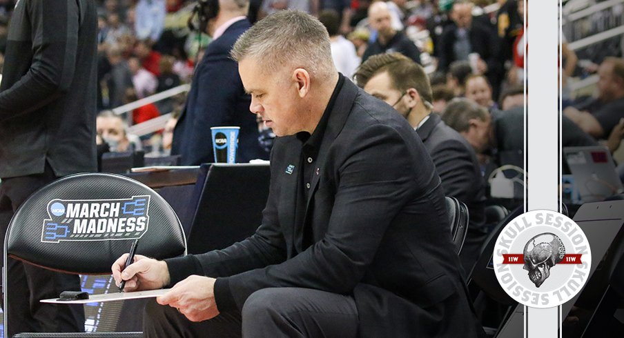 Chris Holtmann is coloring a picture in today's skull session.