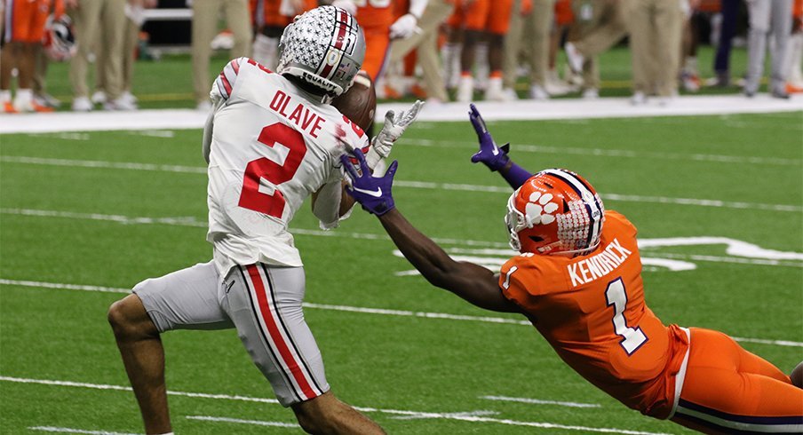 Chris Olave catches his second touchdown pass of the 2021 Sugar Bowl