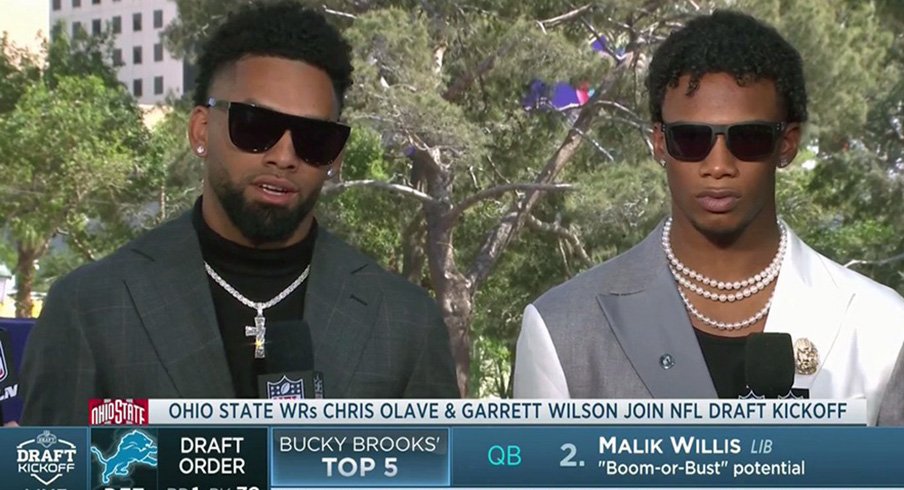 Chris Olave and Garrett Wilson showed up in style to the 2022 NFL Draft