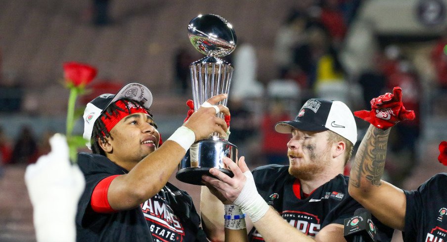 C.J. Stroud lifts a trophy