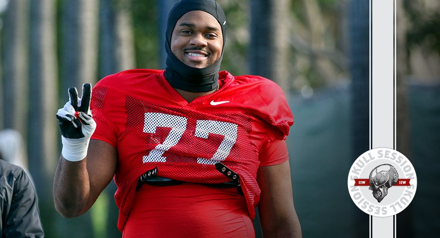 Paris Johnson Jr. is happy in today's skull session.