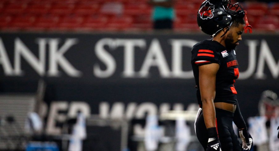 Cornerback Kenneth Harris of the Arkansas State Red Wolves.