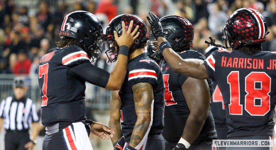 C.J. Stroud, Emeka Egbuka and Marvin Harrison Jr.