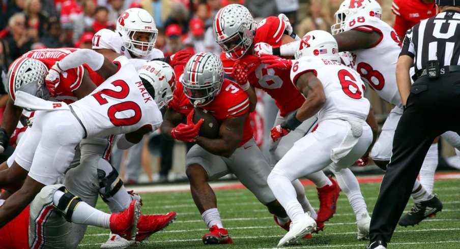 Williams rushes for 5 TDs, No. 3 OSU beats Rutgers 49-10